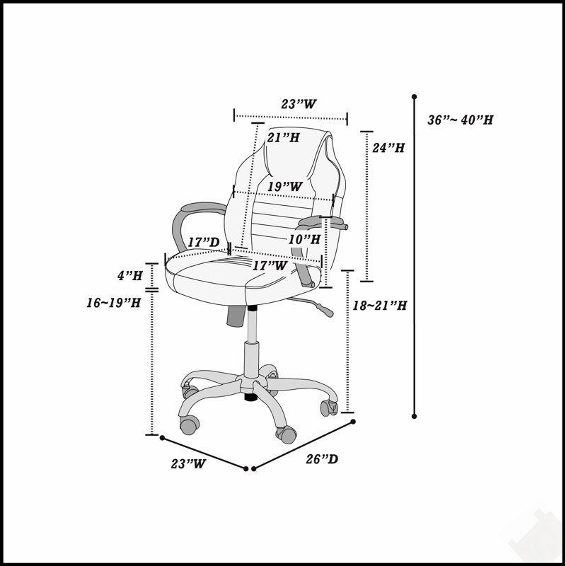Chaise de bureau ergonomique en similicuir avec hauteur réglable et structure durable pour un travail confortable