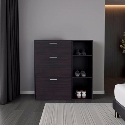 Armoire de rangement à chaussures à 1 tiroir avec 2 tiroirs inclinables