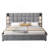 bed,with reading lamp and USB port, wide headboard,without bedside tables and mattress-2121307091