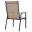 Chaises de salle à manger de patio empilables en textilène, accoudoirs en faux bois