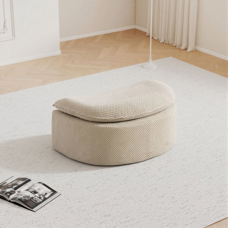 Repose-pieds de 34 po avec repose-pieds moderne en forme de lune, Taupe