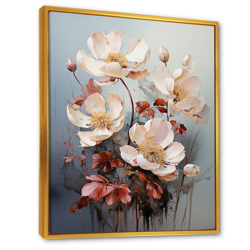 «Affulent Bouquet Of Lotus I» sur toile, Cadre flottant doré, H 32 po x l 24 po x P 1 po