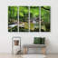 Rivière à travers la forêt verte, impression sur toile, 4 pièces
