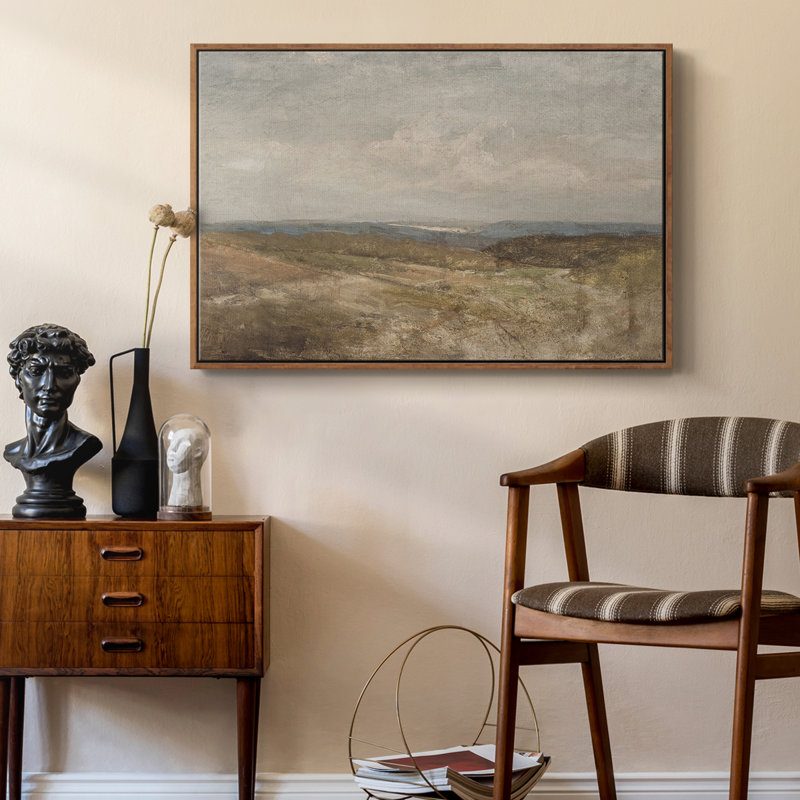 «Vintage Landscape -CMXLI» sur, Toile encadrée noyer flottant, H 25 po x l 37 po