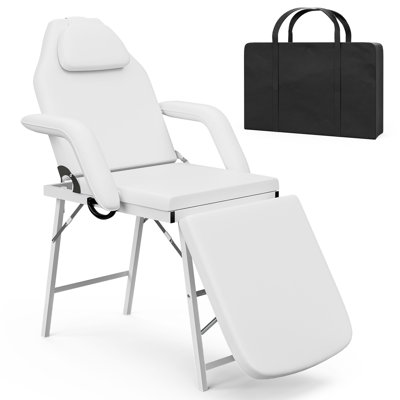 Fold/Portable Beauty Bed, Adjustable Massage Table with Storage Bag, Folding Salon Tattoo Chair for Facial, Spa, Lash, Black