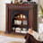 Nu-Brown + Black Solid Wood Freestanding Fireplace