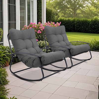 Ghiorghi Metal Outdoor Rocking Chair by Latitude Run