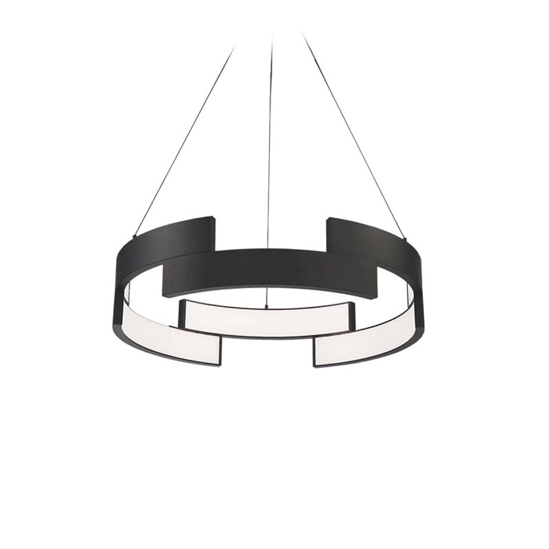 Frampton 1 - Light LED Pendant, Black, 38 Inches