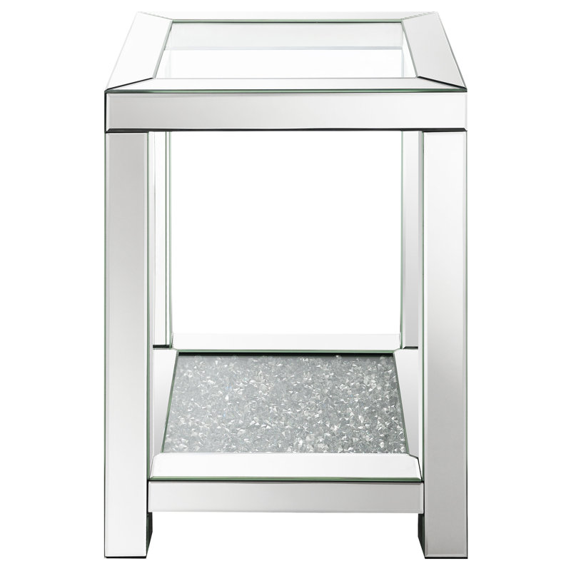 Table de bout carrée avec plateau en verre Erimon