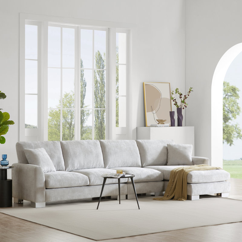 Canapé modulaire Knapke, Chenille gris pâle