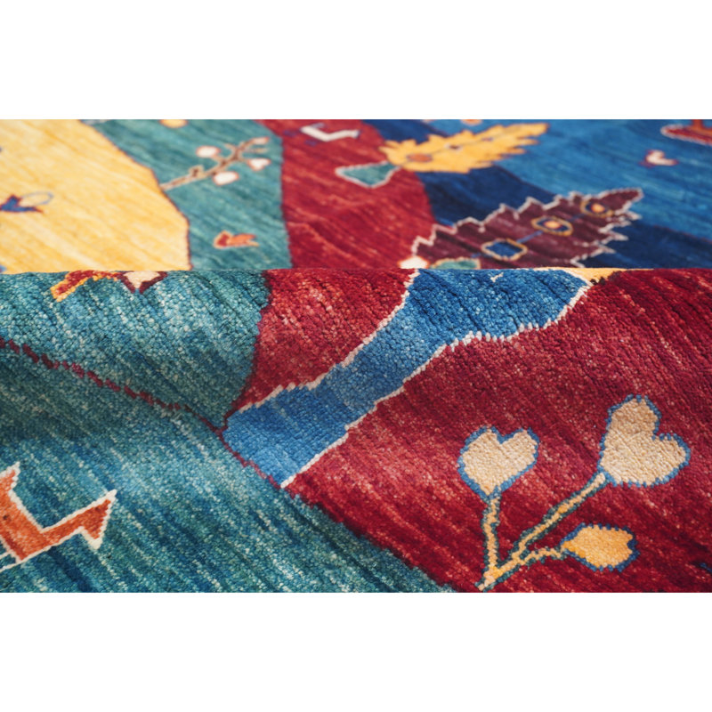 Tapis multicolore et ivoire noué à la main de haute qualité