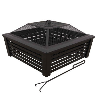 Square Steel Smokeless Fire Pit with Lid