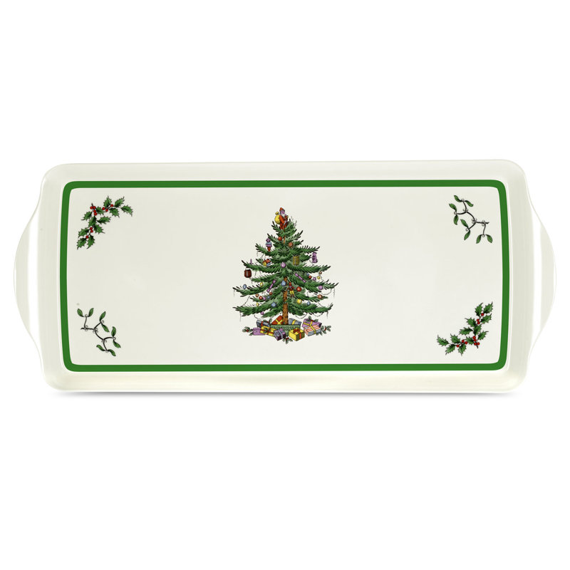 Pimpernel Christmas Tree Melamine Sandwich Tray 15X6.5"