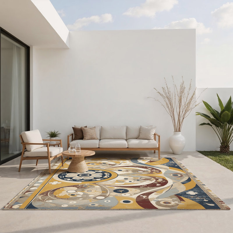 Tapis intérieur et extérieur Jazzy Curl, Rectangle 1 pi 6 po x 2 pi 6 po