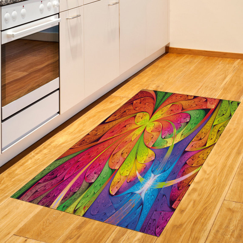 Floral High Density Long Fiber Poly Threads Decorative Area Rug Carpet, Rectangle 2'7" x 5'