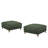 Upholstered Green Square Corduroy Ottoman with Solid Wood Legs, Ottoman Modular Part For Sectional Sofa-1619641492