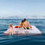 15x6.5FT Inflatable Dock Platform with 4*6FT Trampoline Mesh Pool, Floating Platform Water Mat