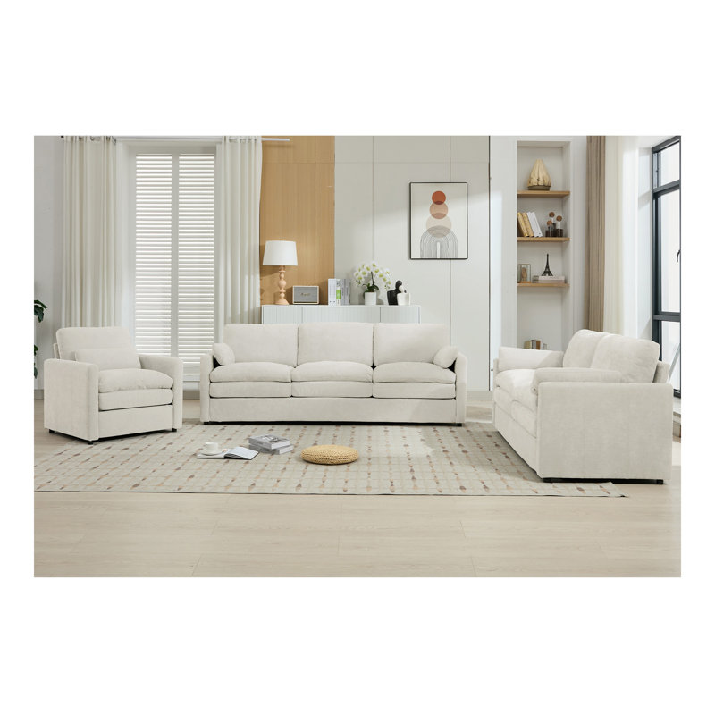 Ensemble de canapé rembourré Cozy, Beige