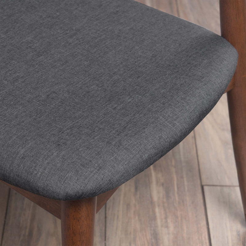 Chaise de salle à manger moderne en bois simple, ensemble de 2, Gris anthracite, Brun