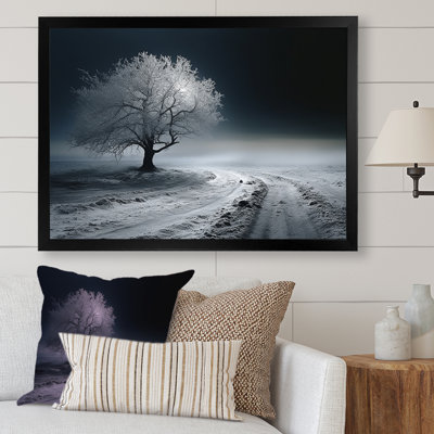 Photographie en noir et blanc d'un arbre d'hiver II sur toile