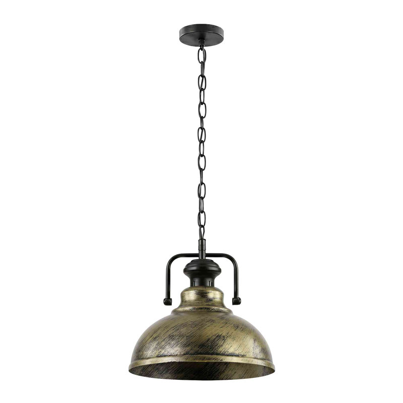 1 - Light Dome Pendant, Brushed Brass, No