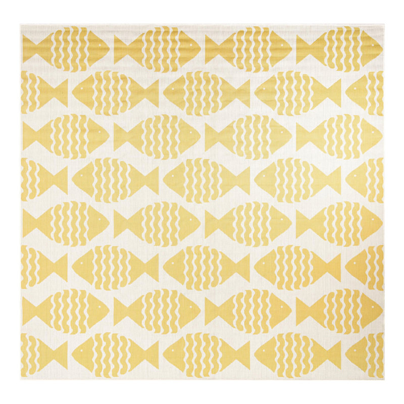 Outdoor Coastal Indoor/Outdoor Area Rug, Square 10'