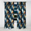 Teal and Gold Astral Marble Dreams - Rideau occultant en velours marbre marbre abstrait - 1 panneaux-107539129