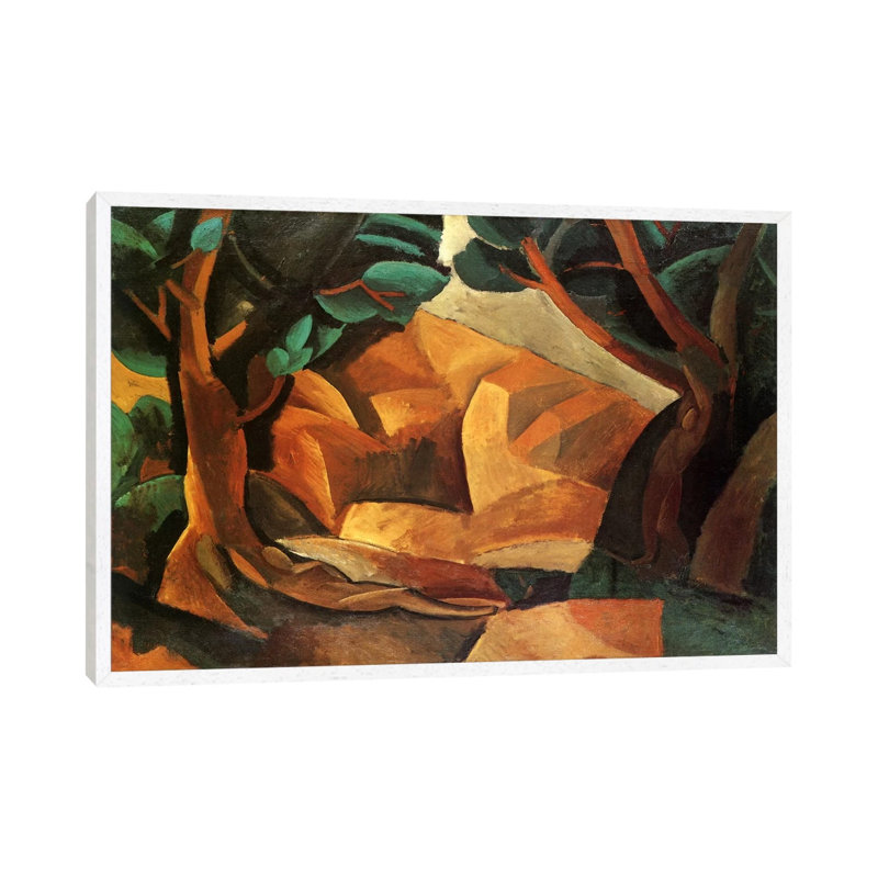 Landscape With Two Figures by Pablo Picasso - Painting on Canvas, 66.04 cm H x 45.72 cm W, White Framed