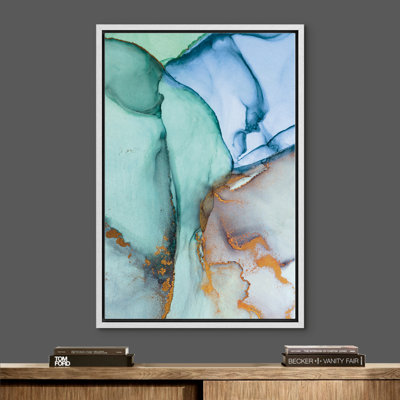 " Green, Orange & Blue Watercolor Explosion "