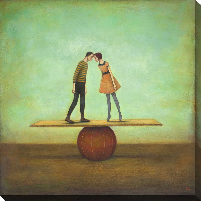 «Trouver l'équilibre» par Duy Huynh - Peinture, Toile tendue, H 18 po x l 18 po x P 1 po