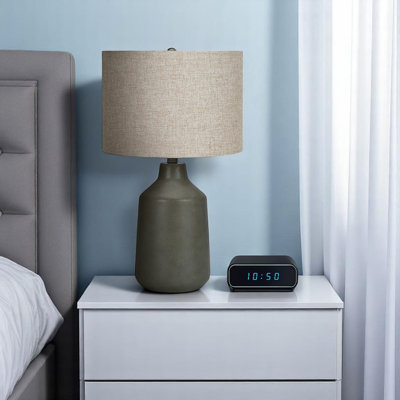 Andi Table Lamp with Grey Concrete & Beige Shade, 23.88'' H X 13.72'' W X 13.84'' D