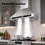 Hotte de cuisine murale Brano de 30 pouces, 900 pi³ / min, hotte de cuisine en acier inoxydable avec commande vocale / par geste / tactile, convertible à conduit / sans conduit, filtre à charbon inclus