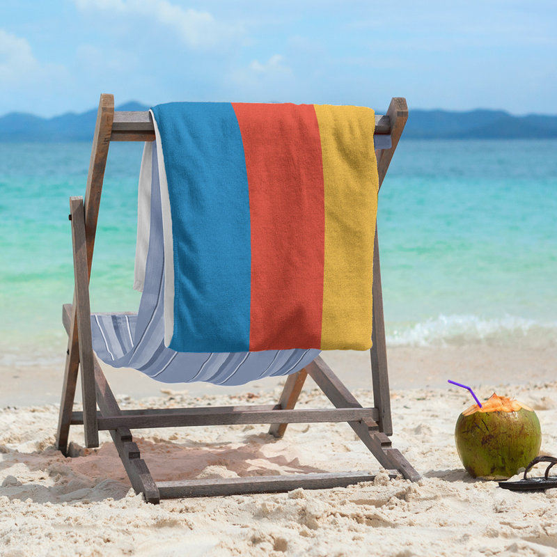 Lightweight Beach Towel, Yellow/Blue