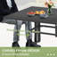 Ensemble de salle à manger de patio 9 pièces, ensemble de table et chaises d'extérieur pour 8, 8 chaises pivotantes, 1 table rectangulaire en fer avec trou de parasol réglable, ensemble de mobilier de patio pour terrasse, jardin, pelouse, bord de pisc-110194795