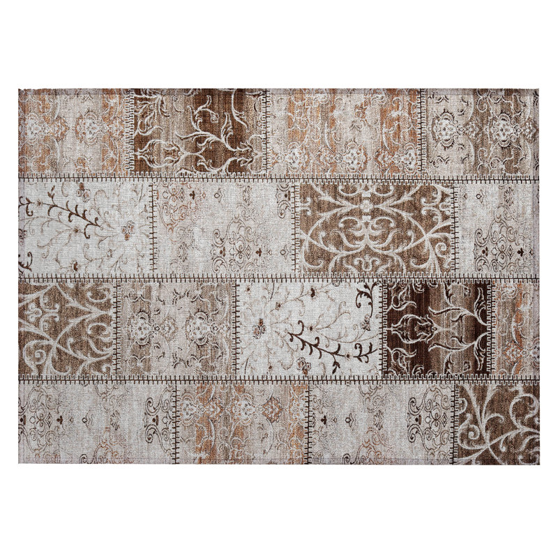 Floral Indoor / Outdoor Rug, Rectangle 1'8" x 2'6"