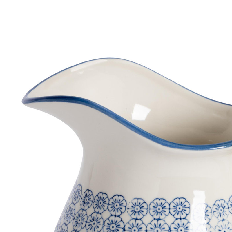 Nicola Spring - Hand-Printed Water Jug - 2.2 Litre - Navy