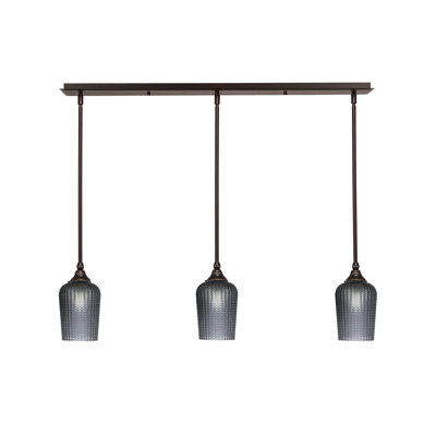 3 Light Stem Hung Linear Pendalier Shown With 5" Glass