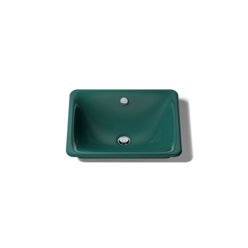 Iron Plains 18-1 / 2 po Lavabo vasque de salle de bain rectangulaire, Bleu sarcelle