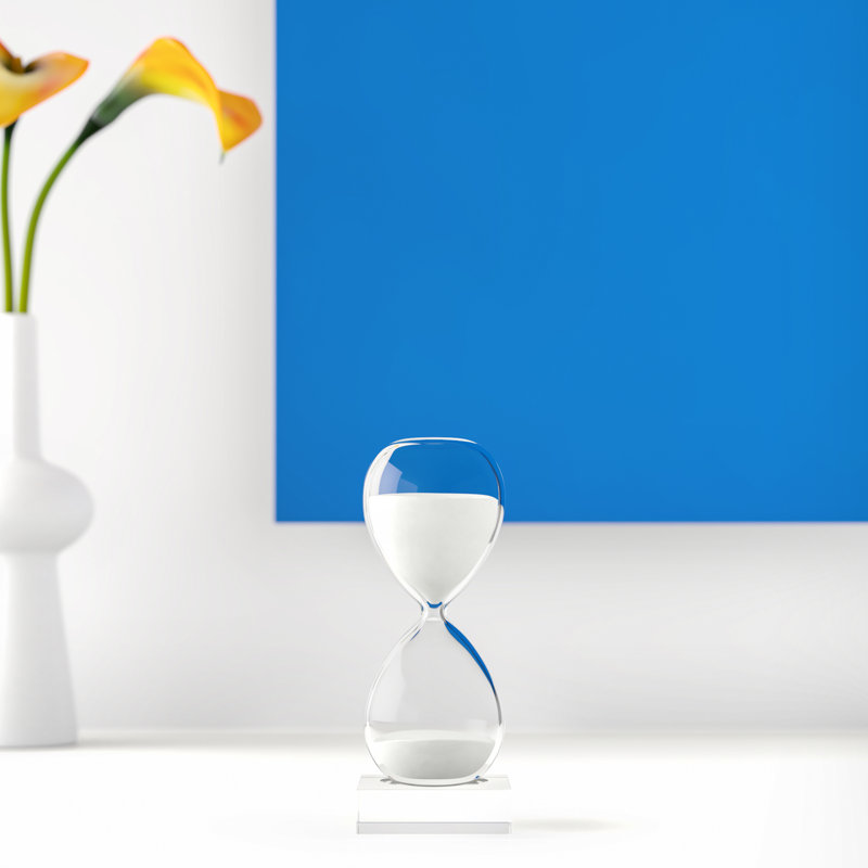 Cobie Abstract Hourglass, 9" H x 3.5" W x 3.5" D, White