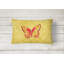 Coussin intérieur/extérieur orange/jaune papillon