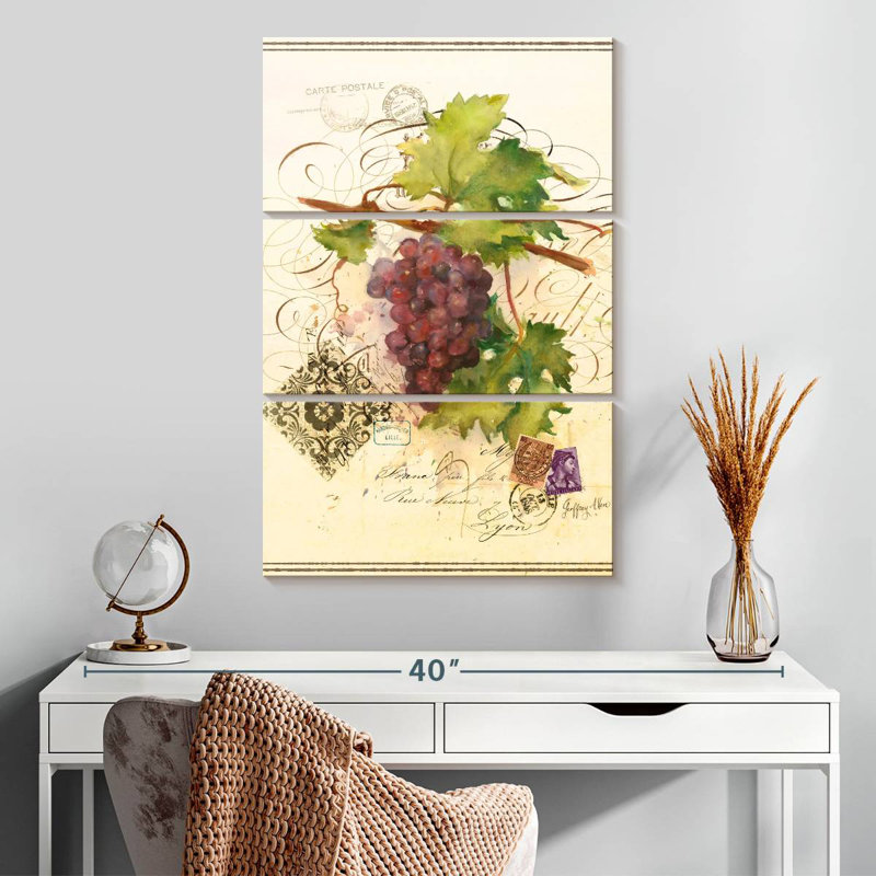 Yarlin Wine Cellar Purple Grapes, 32" H x 20" W