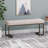 Upholstered Button Tufted Bench,Beige and Bronze