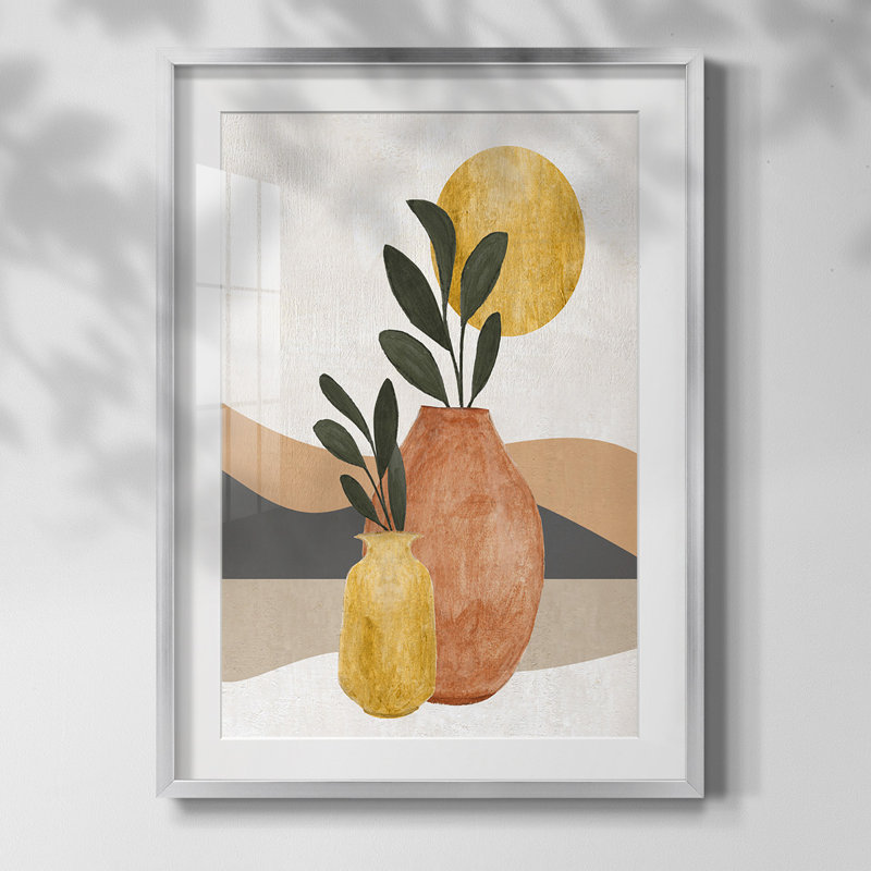 Impasto I, reproduction encadrée, Papier avec cadre argenté, Blanc