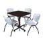 Table de salle de repos carrée Nicklo, chaises empilables 4 M-32668263-132626867-32668257
