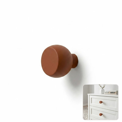 Bouton d'armoire rond en aluminium de style moderne Mid-Century ROUS Hardware, cuivre (brun), 1 pièce