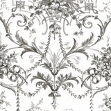 Laura Ashley Tuileries Charcoal Grey Wallpaper