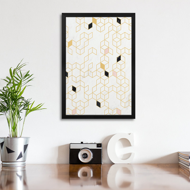 Keziah or et marbre, 2018 - reproduction d'art mural - affiche de galerie, H 24 po x l 16 po