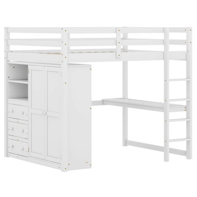 Jamien Kids Full Loft Bed with Drawers