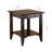 Milo Accent Table in Brown Finish with lower shelf for display, 21.83'' H X 19.86'' W X 19.86''