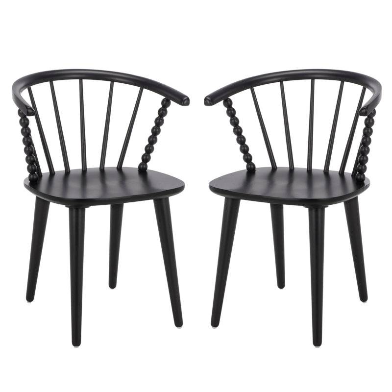 Paras Curved Back Dining Chair, Matte Black